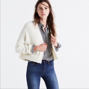 Madewell Ivory Crop Open Wool Knit Sweater